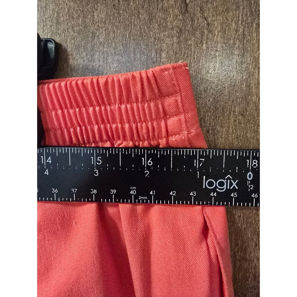 Alfred Dunner Petite Coral Orange Eyelet Lace Hem Capri Pants Size 14P NWT - Picture 5 of 6